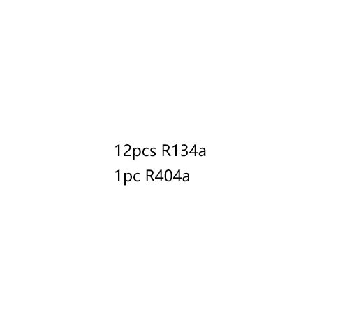 12pcs R134a + 1pc R404a