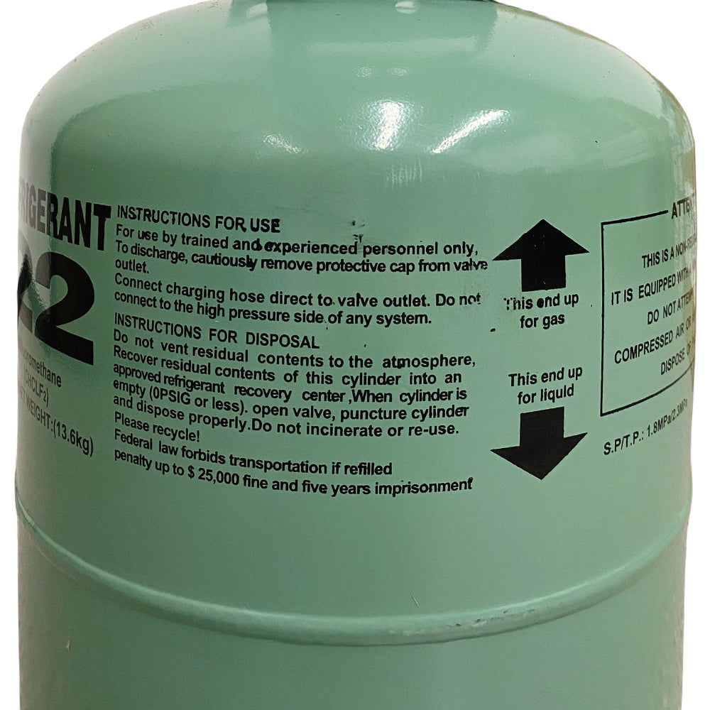 30Lb R22 Refrigerant Freon for Air Conditioners – Steel Cylinder