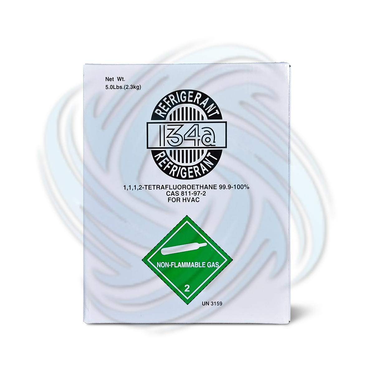 Packaging carton for an R134a 5 lb refrigerant cylinder