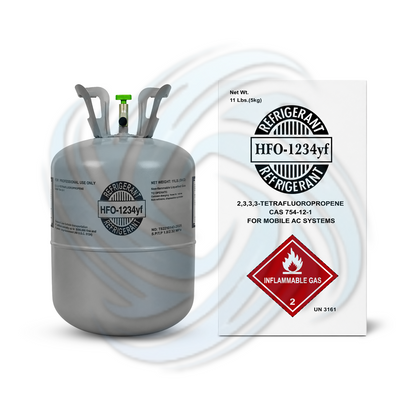 R1234YF refrigerant 11lb cylinder with box packaging for HVAC applications