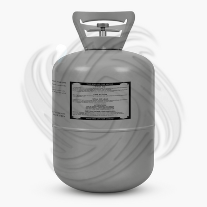 Side view of R1234YF refrigerant 11lb cylinder for HVAC refrigeration