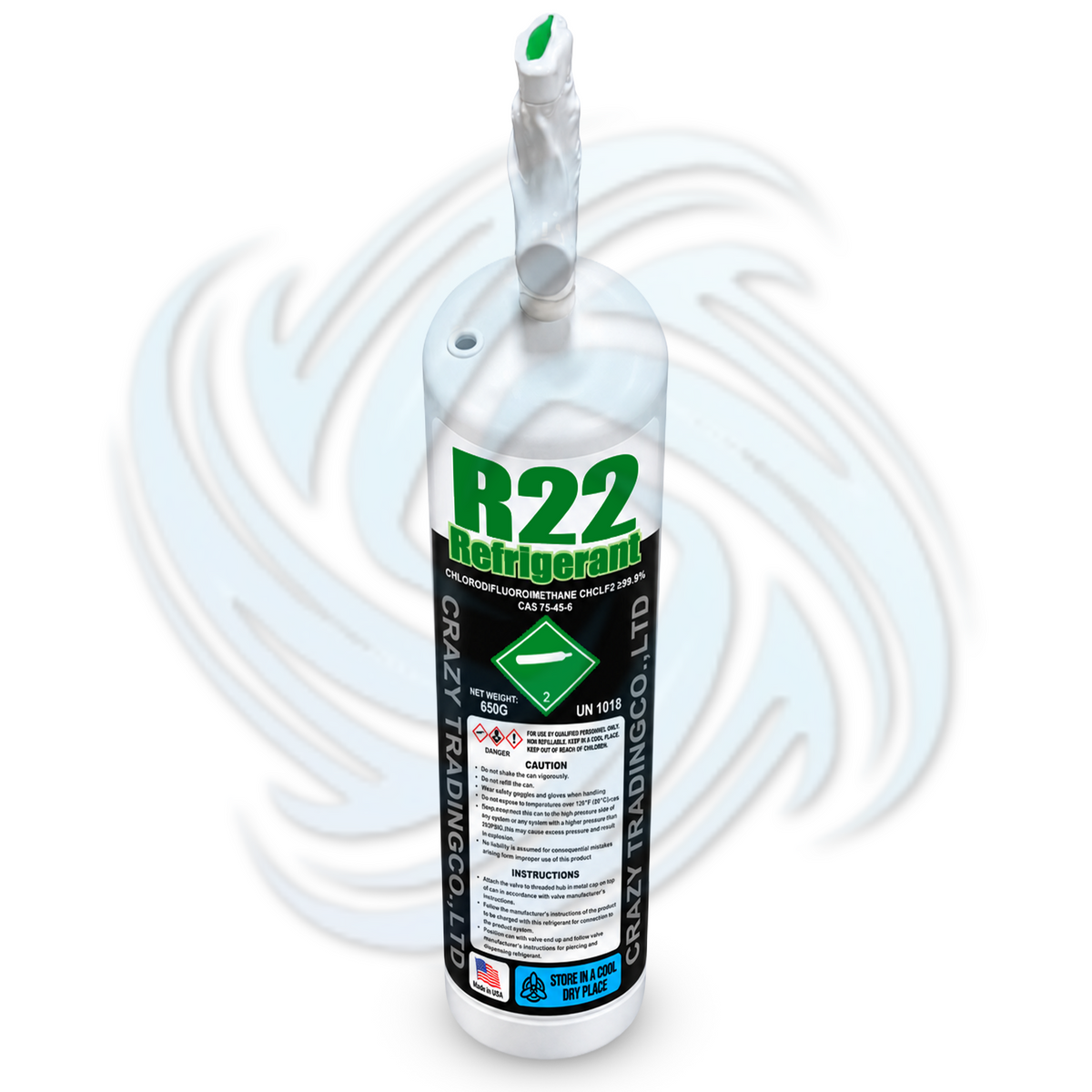 1.5 lb R22 Refrigerant Cylinder for HVAC & Refrigeration