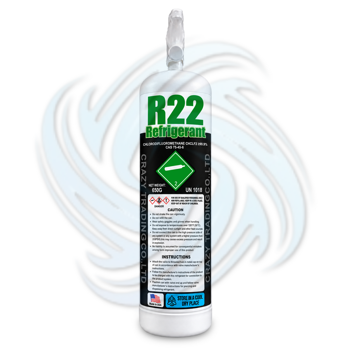 1.5 lb R22 Refrigerant Cylinder for HVAC & Refrigeration