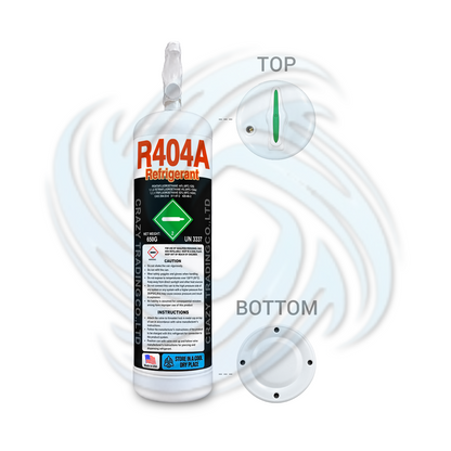1.5 lb R404A Refrigerant Cylinder for Commercial Refrigeration