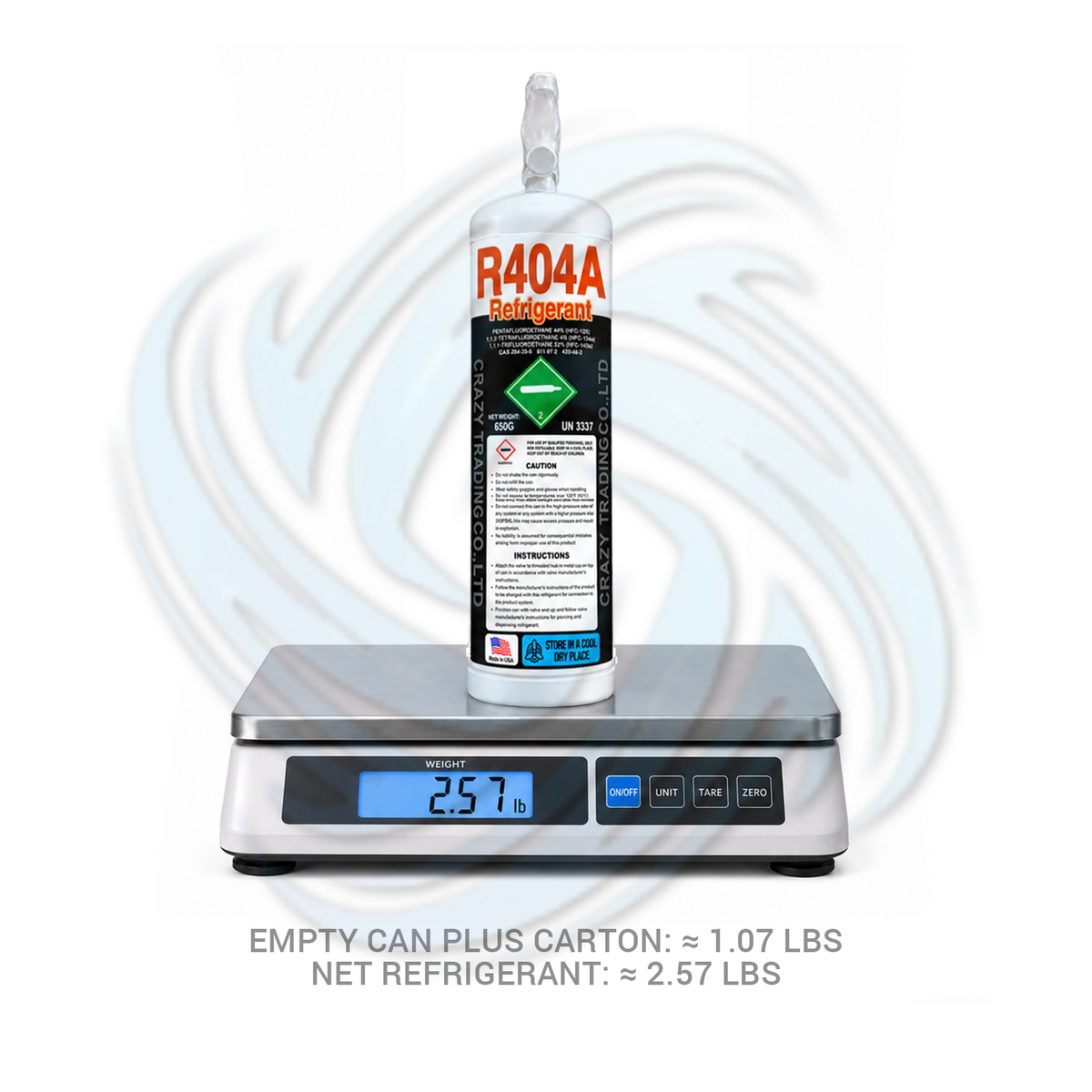1.5 lb R404A Refrigerant Cylinder for Commercial Refrigeration