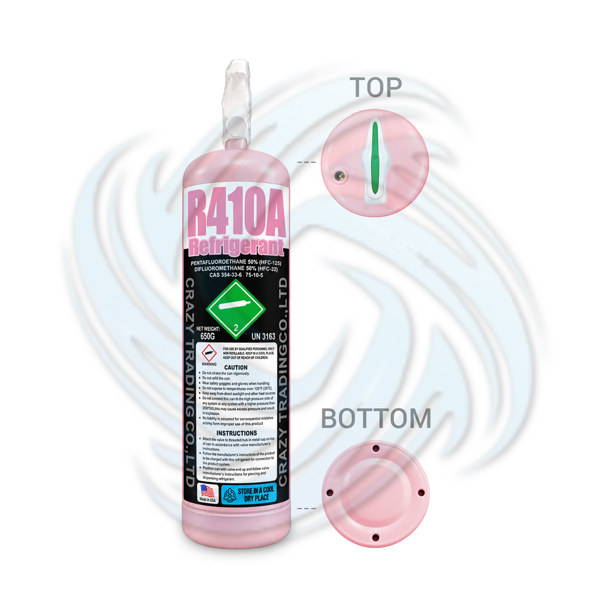 1.5 lb R410A Refrigerant Cylinder for HVAC & Heat Pumps