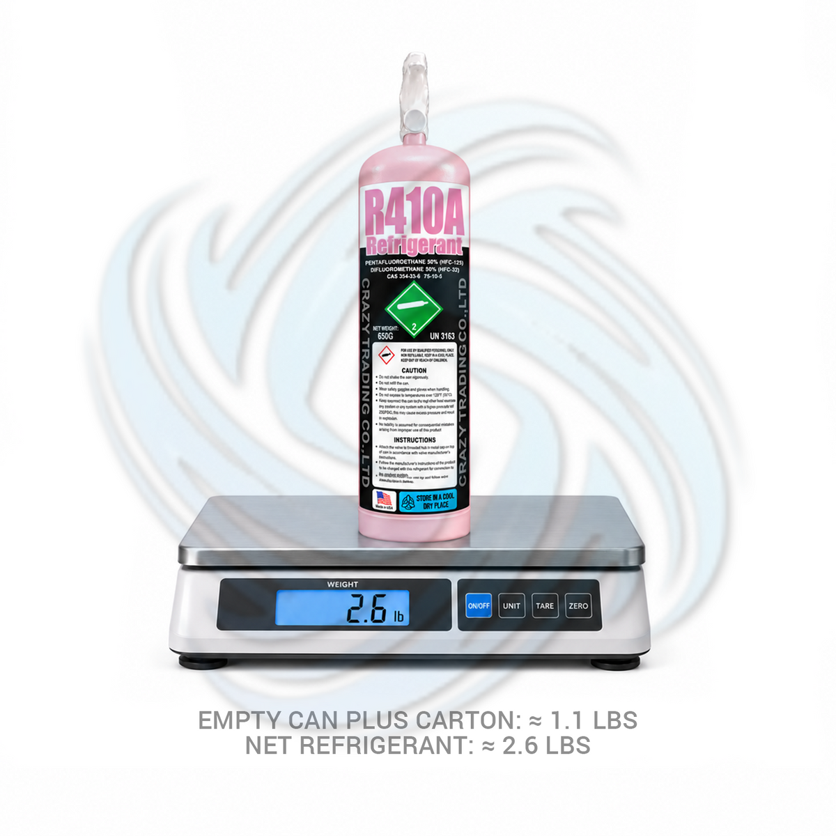 1.5 lb R410A Refrigerant Cylinder for HVAC & Heat Pumps
